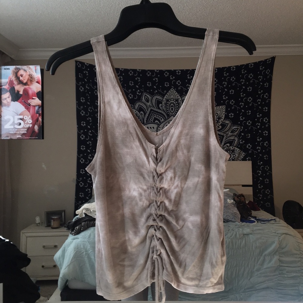 Lace up tank top.